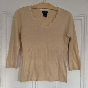 Earl Jean Vintage Sweater with Lace Trim